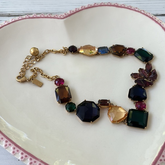 Gorgeous Kate Spade Necklace and Earring Set in Gold Multi Colored Stones - Picture 16 of 17
